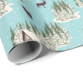 Weihnachts Winterwälder mit Hirsch und Gestaltkabi Geschenkpapier (Rolleneckpunkt)