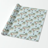 Weihnachts Winterwälder mit Hirsch und Gestaltkabi Geschenkpapier (Ungerollt)
