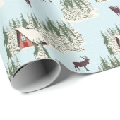 Weihnachts Winterwälder mit Hirsch und Gestaltkabi Geschenkpapier (Rolleneckpunkt)