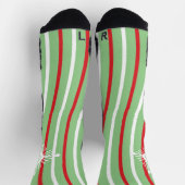 Weihnachts-Wirbel Roter Pfefferminzschneeflocken Socken (Oben)