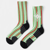 Weihnachts-Wirbel Roter Pfefferminzschneeflocken Socken (Links)