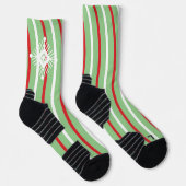 Weihnachts-Wirbel Roter Pfefferminzschneeflocken Socken (Rechts)