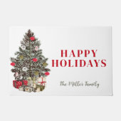 Weihnachts-Wohngestaltung mit Name Doormat Fußmatte (Vorderseite)