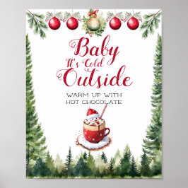 Weihnachts-Woodland-Tiere Baby Es ist kalt draußen Poster