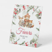 Weihnachts-Woodland-Tiere Kinderdusche Favoriten Z Sockelschild (Vorderseite)