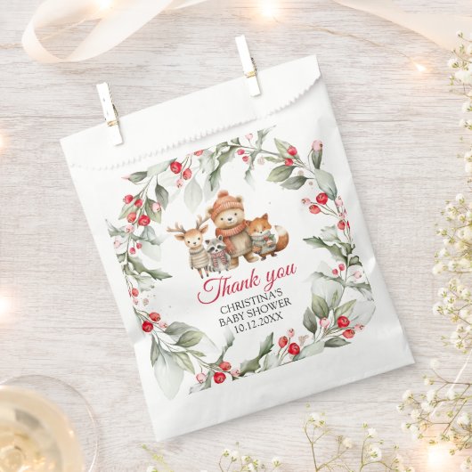 Weihnachts-Woodland-Tiere Kinderdusche Gefallen Be Geschenktütchen (Ausgeschnitten)