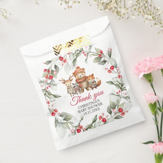 Weihnachts-Woodland-Tiere Kinderdusche Gefallen Be Geschenktütchen (Versiegelt)