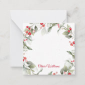 Weihnachts-Woodland-Tiere Kinderdusche Mitteilungskarte (Rückseite)