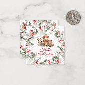 Weihnachts-Woodland-Tiere Kinderdusche Mitteilungskarte (Vorderseite/Rückseite Beispiel)