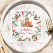 Weihnachts-Woodland-Tiere Kinderdusche Serviette