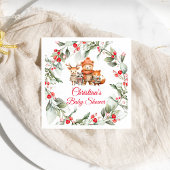 Weihnachts-Woodland-Tiere Kinderdusche Serviette