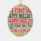 Weihnachts Word Art Cloud 2-Keramik Ornament (Rechts)