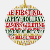 Weihnachts Word Art Cloud 2-Keramik Ornament (Vorne)