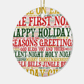 Weihnachts Word Art Cloud 2-Keramik Ornament (Links)