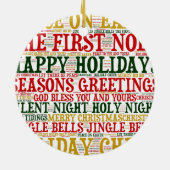 Weihnachts Word Art Cloud 2-Keramik Ornament (Hinten)