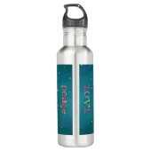 Weihnachts Word Art Inspiration Boho Edelstahlflasche (Rückseite)