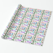 Weihnachts Word Art Wrapping Paper Geschenkpapier (Ungerollt)