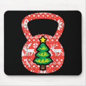 Weihnachts-Workout Kettlebell Xmas Gym-Übungsraum Mousepad (Vorne)