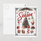 Weihnachts-Wort-Collage  Postkarte (Vorne/Hinten)