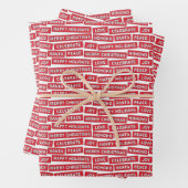 Weihnachts-Wörter Red Wrapping Paper Sheet Geschenkpapier Set (Beispiel)
