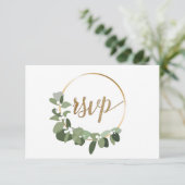 Weihnachts-Wraath-Hochzeit Gold-UAWG nicht per Pos RSVP Karte (Stehend Vorderseite)