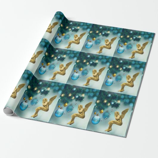 Weihnachts-Wrackpapier-Engel Geschenkpapier (Ungerollt)