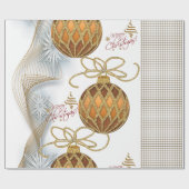 Weihnachts-Wrackpapier Gold Balls Geschenkpapier (Flach)