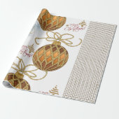 Weihnachts-Wrackpapier Gold Balls Geschenkpapier (Ungerollt)