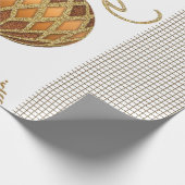 Weihnachts-Wrackpapier Gold Balls Geschenkpapier (Ecke)