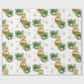 Weihnachts-Wrackpapier Gold Balls Geschenkpapier (Flach)