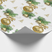 Weihnachts-Wrackpapier Gold Balls Geschenkpapier (Ecke)