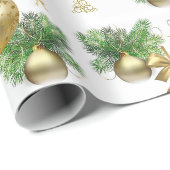 Weihnachts-Wrackpapier Gold Balls Geschenkpapier (Rolleneckpunkt)