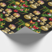 Weihnachts-Wrackpapier Gold Balls Geschenkpapier (Ecke)