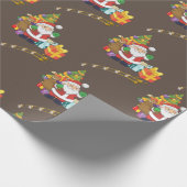 Weihnachts-Wrackpapier Santa Gold Star Geschenkpapier (Ecke)