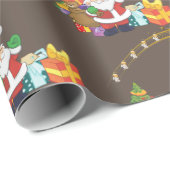 Weihnachts-Wrackpapier Santa Gold Star Geschenkpapier (Rolleneckpunkt)