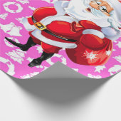 Weihnachts-Wrackpapier Santa Pink Geschenkpapier (Ecke)