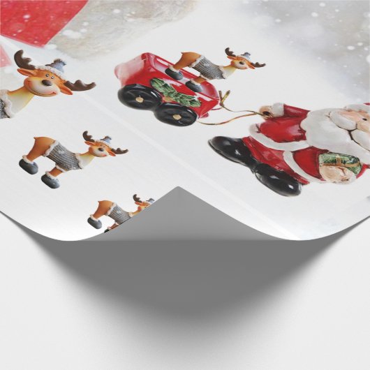 Weihnachts-Wrackpapier Snowman Santa Moose Geschenkpapier (Ecke)