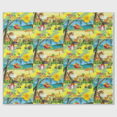 Weihnachts-Wrackpapier Summer Beach Bum Santa Geschenkpapier (Flach)