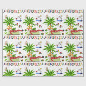 Weihnachts-Wrackpapier Summer Beach Bum Santa Geschenkpapier (Flach)