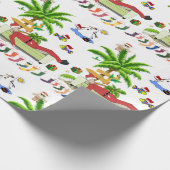 Weihnachts-Wrackpapier Summer Beach Bum Santa Geschenkpapier (Ecke)