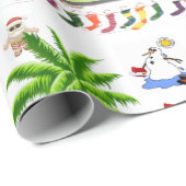 Weihnachts-Wrackpapier Summer Beach Bum Santa Geschenkpapier (Rolleneckpunkt)