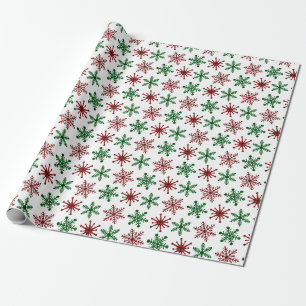 Weihnachts-Wrackpapier Weihnachten Rotes Grün Kari Geschenkpapier