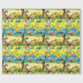 Weihnachts-Wrapping Paper Beach Bum Santa Geschenkpapier (Flach)