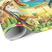 Weihnachts-Wrapping Paper Beach Bum Santa Geschenkpapier (Rolleneckpunkt)