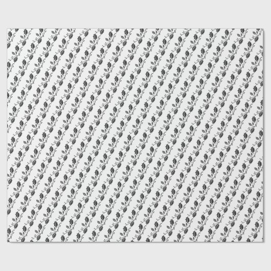 Weihnachts-Wrapping Paper-Black Holly Wrapping Pap Geschenkpapier (Flach)