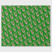 Weihnachts-Wrapping Paper Candy Canes Santa Geschenkpapier (Flach)