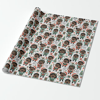 Weihnachts-Wrapping Paper for Black Kids - Singing Geschenkpapier
