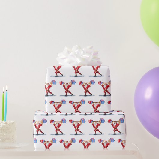 Weihnachts-Wrapping Paper Funny Funny Fit Santa mi Geschenkpapier (Partygeschenke)