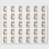 Weihnachts-Wrapping Paper Funny Snowman Surfer Geschenkpapier (Flach)