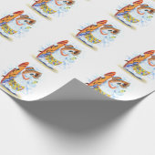 Weihnachts-Wrapping Paper Funny Snowman Surfer Geschenkpapier (Ecke)